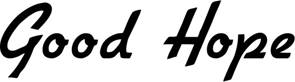 Vorschau des Bootsnamens "Good Hope" als Schriftzug für "Bootsbeschriftung Klassisch 66"