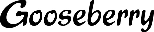 Vorschau des Bootsnamens "Gooseberry" als Schriftzug für "Bootsbeschriftung Klassisch 15"