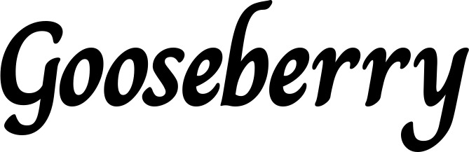 Vorschau des Bootsnamens "Gooseberry" als Schriftzug für "Bootsbeschriftung Klassisch 51"