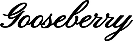 Vorschau des Bootsnamens "Gooseberry" als Schriftzug für "Bootsbeschriftung Klassisch 107"