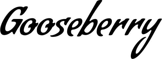 Vorschau des Bootsnamens "Gooseberry" als Schriftzug für "Bootsbeschriftung Klassisch 57"
