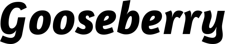 Vorschau des Bootsnamens "Gooseberry" als Schriftzug für "Bootsbeschriftung Kursiv 01"