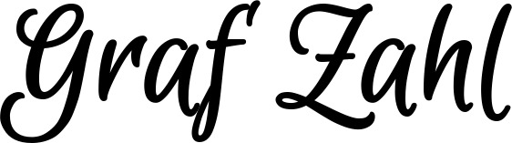 Vorschau des Bootsnamens "Graf Zahl" als Schriftzug für "Bootsbeschriftung Klassisch 105"