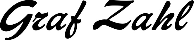 Vorschau des Bootsnamens "Graf Zahl" als Schriftzug für "Bootsbeschriftung Klassisch 12"