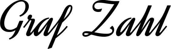 Vorschau des Bootsnamens "Graf Zahl" als Schriftzug für "Bootsbeschriftung Klassisch 44"