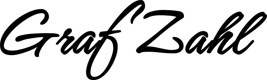 Vorschau des Bootsnamens "Graf Zahl" als Schriftzug für "Bootsbeschriftung Klassisch 71"