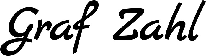 Vorschau des Bootsnamens "Graf Zahl" als Schriftzug für "Bootsbeschriftung Klassisch 45"