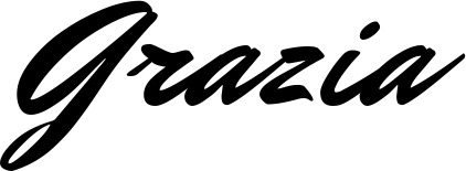 Vorschau des Bootsnamens "Grazia" als Schriftzug für "Bootsbeschriftung Klassisch 82"