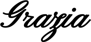 Vorschau des Bootsnamens "Grazia" als Schriftzug für "Bootsbeschriftung Klassisch 107"