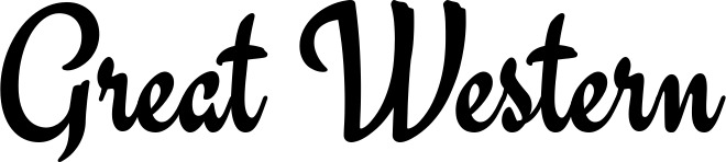 Vorschau des Bootsnamens "Great Western" als Schriftzug für "Bootsbeschriftung Klassisch 63"