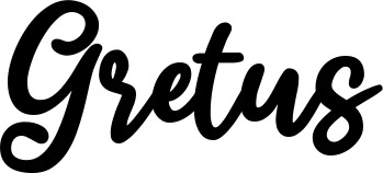 Vorschau des Bootsnamens "Gretus" als Schriftzug für "Bootsbeschriftung Klassisch 74"