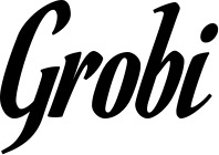 Vorschau des Bootsnamens "Grobi" als Schriftzug für "Bootsbeschriftung Klassisch 93"