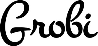 Vorschau des Bootsnamens "Grobi" als Schriftzug für "Bootsbeschriftung Klassisch 81"