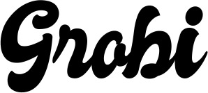 Vorschau des Bootsnamens "Grobi" als Schriftzug für "Bootsbeschriftung Klassisch 41"