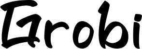 Vorschau des Bootsnamens "Grobi" als Schriftzug für "Bootsbeschriftung Klassisch 95"