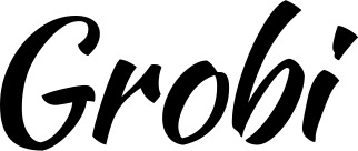 Vorschau des Bootsnamens "Grobi" als Schriftzug für "Bootsbeschriftung Klassisch 73"