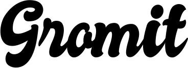 Vorschau des Bootsnamens "Gromit" als Schriftzug für "Bootsbeschriftung Klassisch 41"