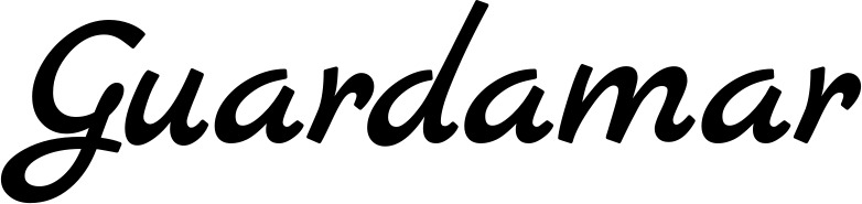 Vorschau des Bootsnamens "Guardamar" als Schriftzug für "Bootsbeschriftung Klassisch 77"