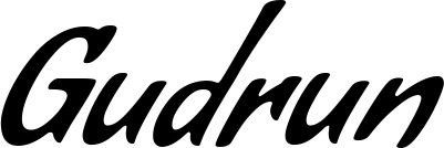 Vorschau des Bootsnamens "Gudrun" als Schriftzug für "Bootsbeschriftung Klassisch 57"