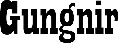 Vorschau des Bootsnamens "Gungnir" als Schriftzug für "Bootsbeschriftung Neu 28"