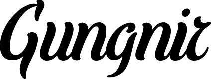 Vorschau des Bootsnamens "Gungnir" als Schriftzug für "Bootsbeschriftung Klassisch 62"