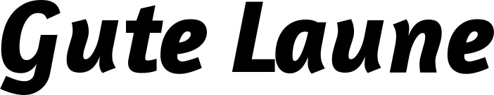 Vorschau des Bootsnamens "Gute Laune" als Schriftzug für "Bootsbeschriftung Kursiv 01"