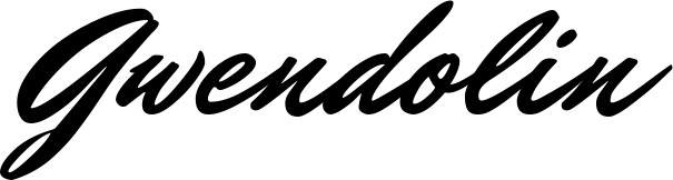 Vorschau des Bootsnamens "Gwendolin" als Schriftzug für "Bootsbeschriftung Klassisch 82"