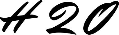 Vorschau des Bootsnamens "H2O" als Schriftzug für "Bootsbeschriftung Klassisch 82"