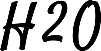 Vorschau des Bootsnamens "H2O" als Schriftzug für "Bootsbeschriftung Klassisch 96"