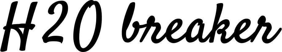 Vorschau des Bootsnamens "H2O breaker" als Schriftzug für "Bootsbeschriftung Klassisch 96"