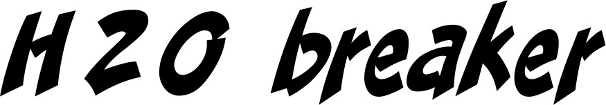 Vorschau des Bootsnamens "H2O breaker" als Schriftzug für "Bootsbeschriftung Klassisch 31"