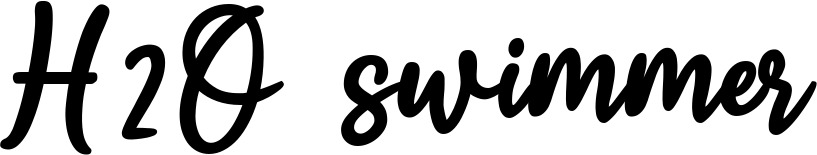 Vorschau des Bootsnamens "H2O swimmer" als Schriftzug für "Bootsbeschriftung Klassisch 74"