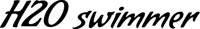 Vorschau des Bootsnamens "H2O swimmer" als Schriftzug für "Bootsbeschriftung Klassisch 57"