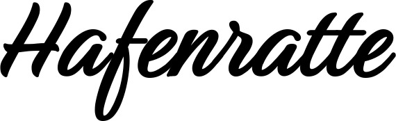 Vorschau des Bootsnamens "Hafenratte" als Schriftzug für "Bootsbeschriftung Klassisch 48"