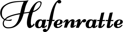 Vorschau des Bootsnamens "Hafenratte" als Schriftzug für "Bootsbeschriftung Klassisch 76-A"