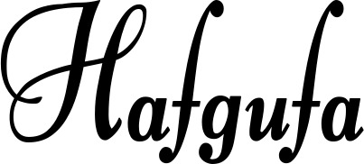 Vorschau des Bootsnamens "Hafgufa" als Schriftzug für "Bootsbeschriftung Klassisch 76"
