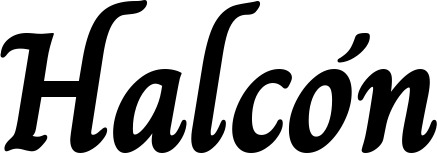 Vorschau des Bootsnamens "Halcón" als Schriftzug für "Bootsbeschriftung Klassisch 51"