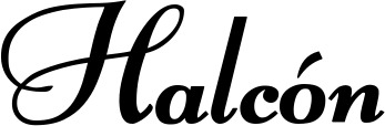 Vorschau des Bootsnamens "Halcón" als Schriftzug für "Bootsbeschriftung Klassisch 76-A"