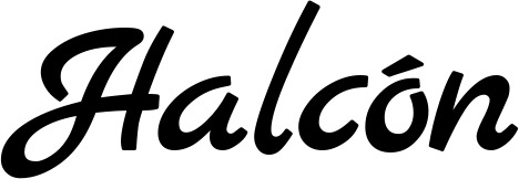 Vorschau des Bootsnamens "Halcón" als Schriftzug für "Bootsbeschriftung Klassisch 77"