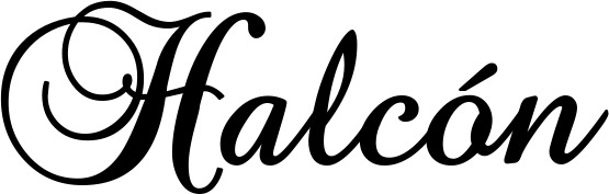 Vorschau des Bootsnamens "Halcón" als Schriftzug für "Bootsbeschriftung Klassisch 02-A"