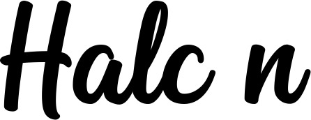 Vorschau des Bootsnamens "Halcón" als Schriftzug für "Bootsbeschriftung Klassisch 43"