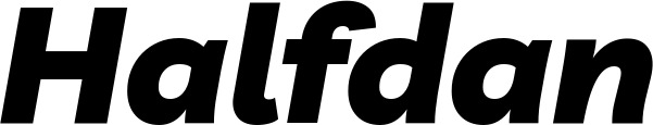 Vorschau des Bootsnamens "Halfdan" als Schriftzug für "Bootsbeschriftung Kursiv 06"