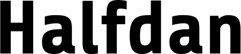 Vorschau des Bootsnamens "Halfdan" als Schriftzug für "Bootsbeschriftung Fett 37"