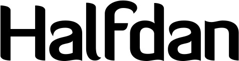 Vorschau des Bootsnamens "Halfdan" als Schriftzug für "Bootsbeschriftung Normal 06"