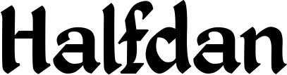 Vorschau des Bootsnamens "Halfdan" als Schriftzug für "Bootsbeschriftung Klassisch 06"