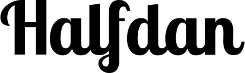 Vorschau des Bootsnamens "Halfdan" als Schriftzug für "Bootsbeschriftung Neu 51"