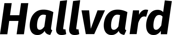 Vorschau des Bootsnamens "Hallvard" als Schriftzug für "Bootsbeschriftung Kursiv 03"