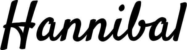 Vorschau des Bootsnamens "Hannibal" als Schriftzug für "Bootsbeschriftung Klassisch 96"