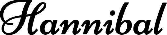 Vorschau des Bootsnamens "Hannibal" als Schriftzug für "Bootsbeschriftung Klassisch 84"