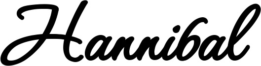 Vorschau des Bootsnamens "Hannibal" als Schriftzug für "Bootsbeschriftung Klassisch 111"